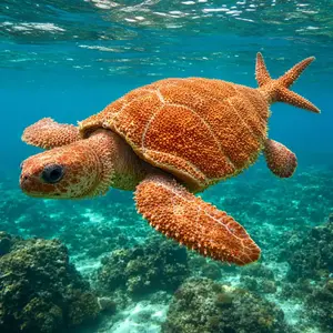 Sea turtle + Starfish